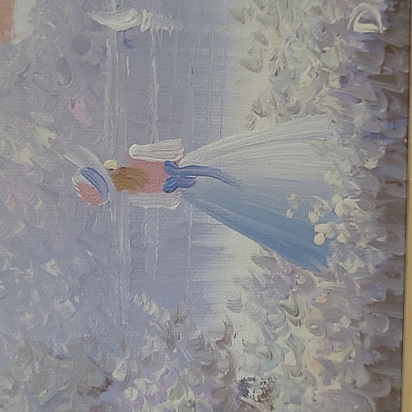 EUC Henri DuBois Original Oil Painting Lady by the Lake with Wood Frame - Picture 4 of 10